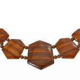 Jay King Sterling Silver Wooden Quartz Statement Necklace. 18"